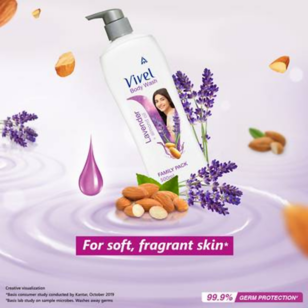 Vivel Body Wash, Lavender & Almond Oil And Mint & Cucumber, Shower Creme Combo Pack | Grocsy
