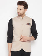 Even Apparels Cream Merino Men Woven Nehru Jacket BF715 | Grocsy