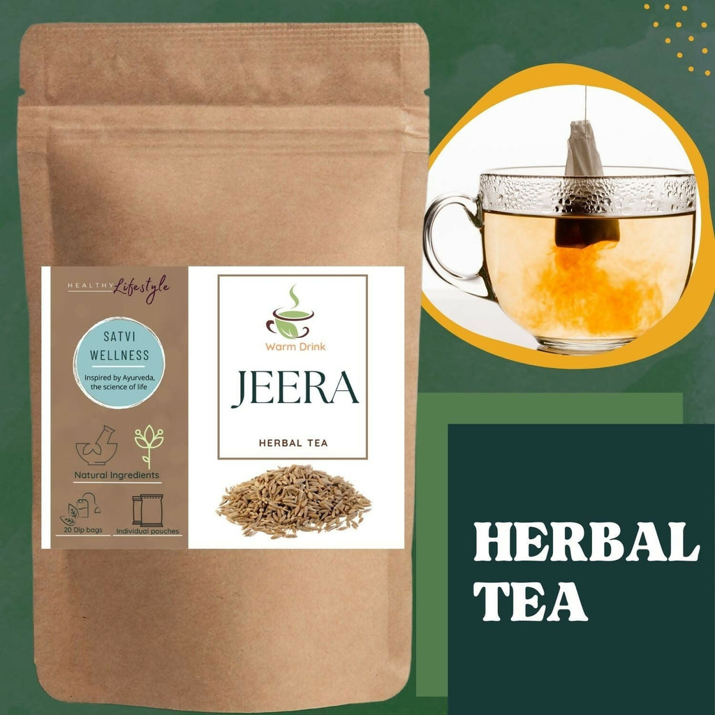 Satvi Wellness Jeera Tea Bags | Cumin Tea | Herbal Tea | Grocsy