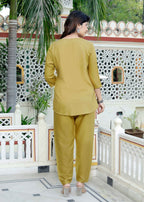 Miravan Women's Mehandi Solid Co-Ord Set | Grocsy