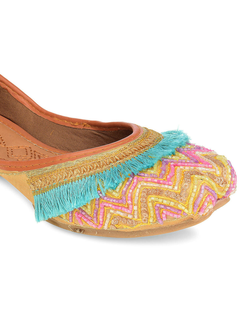 Desi Colour Women Indian Ethnic Footwear-Pink Pearl | Grocsy