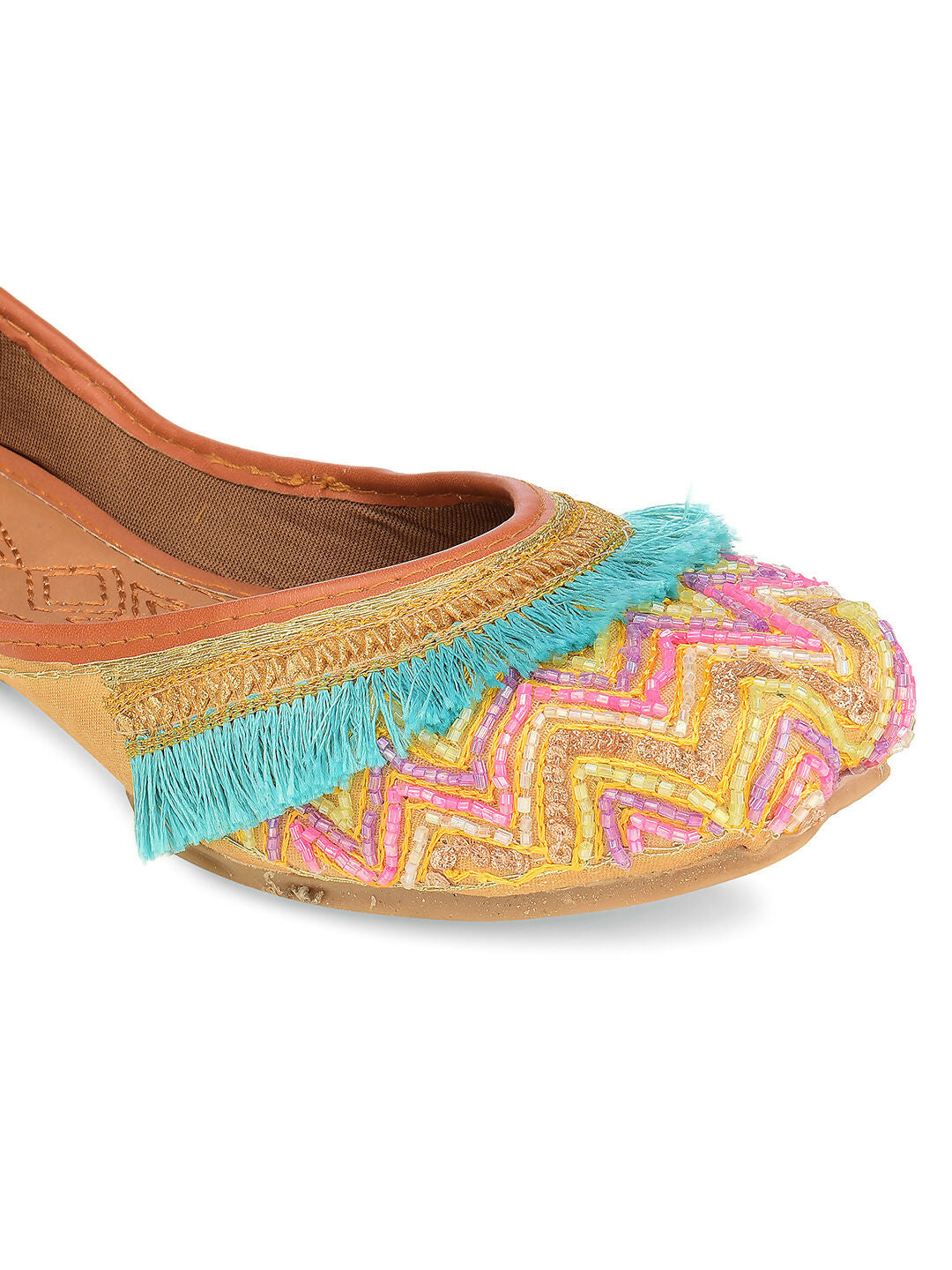 Desi Colour Women Indian Ethnic Footwear-Pink Pearl | Grocsy