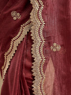 kasee Floral Embroidered Pure Silk Saree | Grocsy
