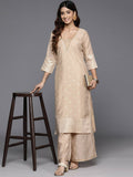 Ahalyaa Women's Traditional wear Kurta Set - Tan | Grocsy