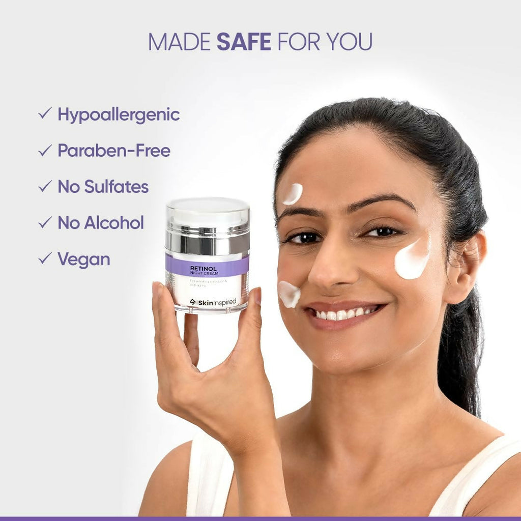 SkinInspired Retinol Night Cream For Wrinkles & Anti-Aging | Grocsy