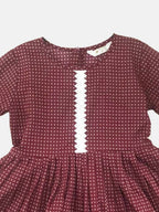 Ahalyaa Maroon Pure Cotton Digital Printed Kids Kurta Sharara Set For Girls | Grocsy