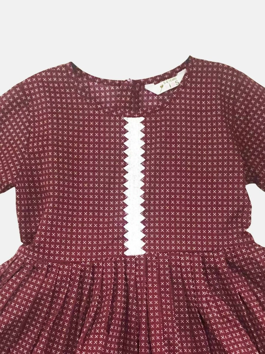 Ahalyaa Maroon Pure Cotton Digital Printed Kids Kurta Sharara Set For Girls | Grocsy
