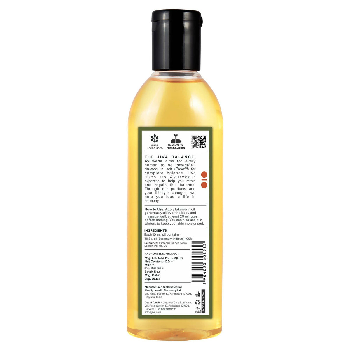 Jiva Ayurveda Medicated Til Oil | Grocsy