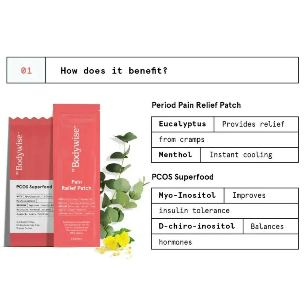 BeBodywise PCOS Superfood & Period Pain Relief Patch | Grocsy