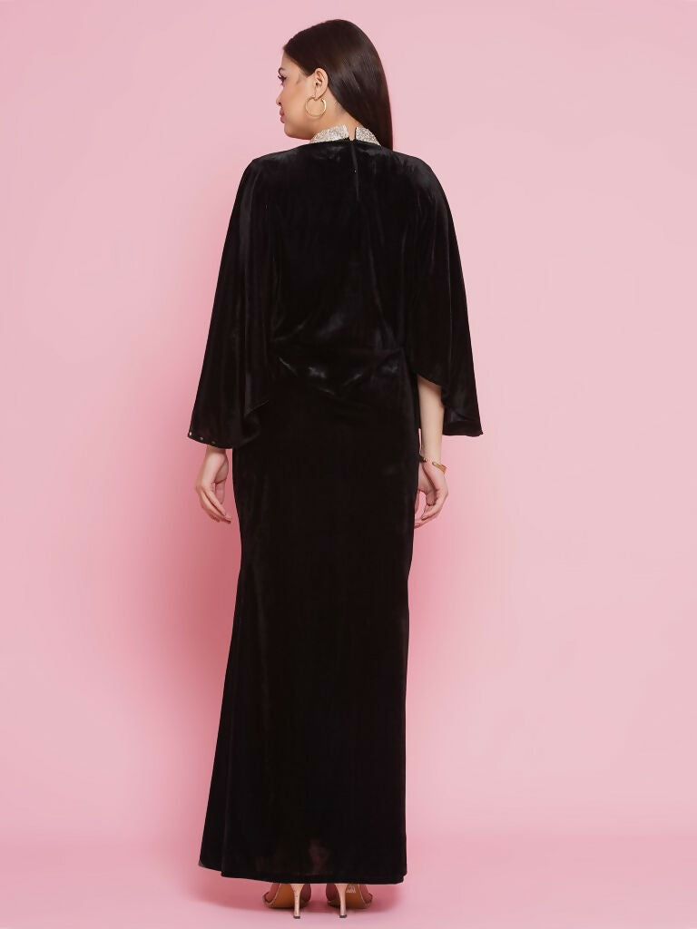 Joban Fashion Black Velvet Gown | Grocsy