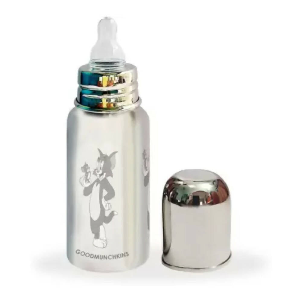 Goodmunchkins Stainless Steel Feeding Bottle 304 Grade Steel, Jointless, BPA Free, Rustfree Bottle For Kids 220ml | Grocsy