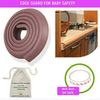 Safe-O-Kid Unique High Density 2 Mtr Long U - Shaped 2 Edge Guards With 8 Corner Cushions - Brown | Grocsy