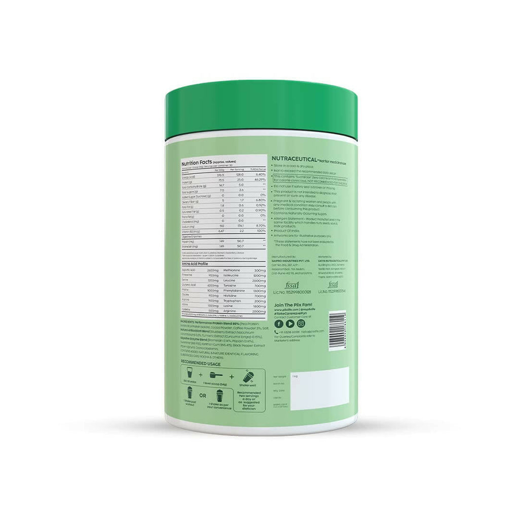 PLIX The Plant Fix Evolve Plant Protein Shake Powder - Cafe Mocha | Grocsy