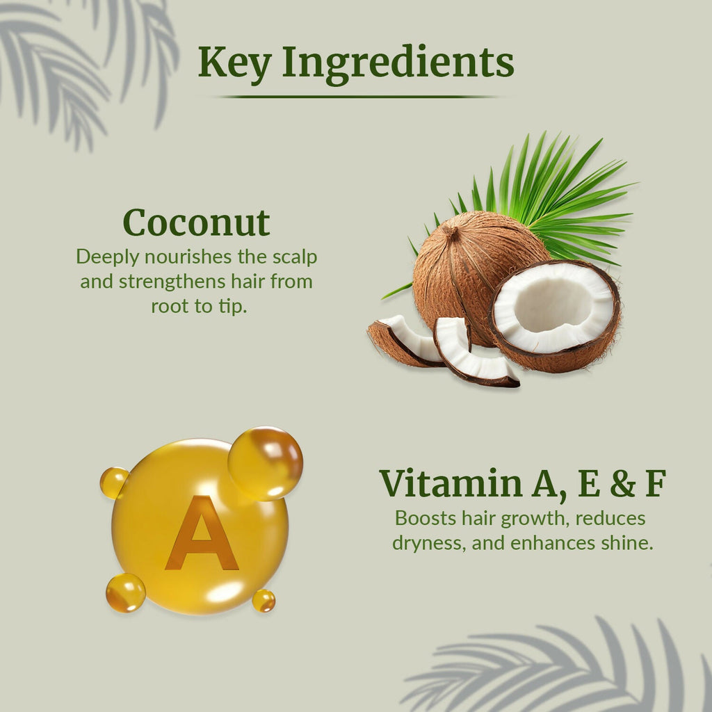 VI-JOHN Naturale Coconut Enriched Hair Oil olumisingVolumizing with Vitamin A.E & F | Grocsy