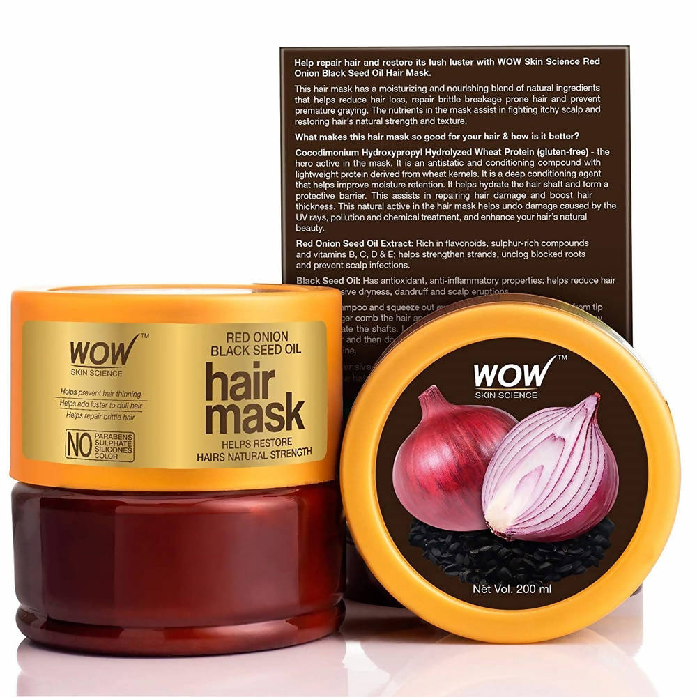 Wow Skin Science Red Onion Black Seed Oil Hair Mask | Grocsy
