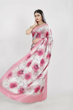 Aayaa Designer Printed Satin Saree - Multi Color | Grocsy