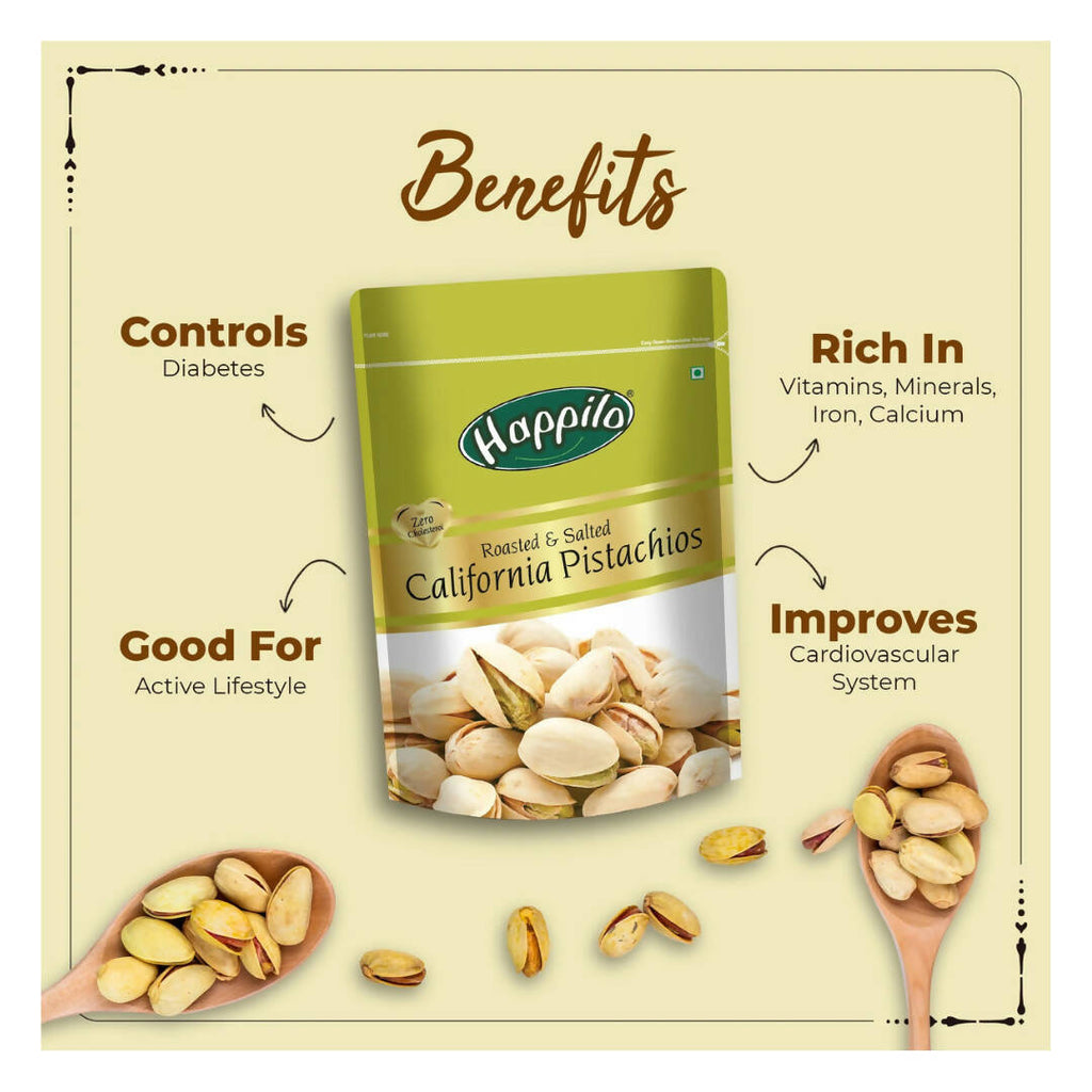 Happilo Freshly Roasted & Salted California Pistachios | Grocsy