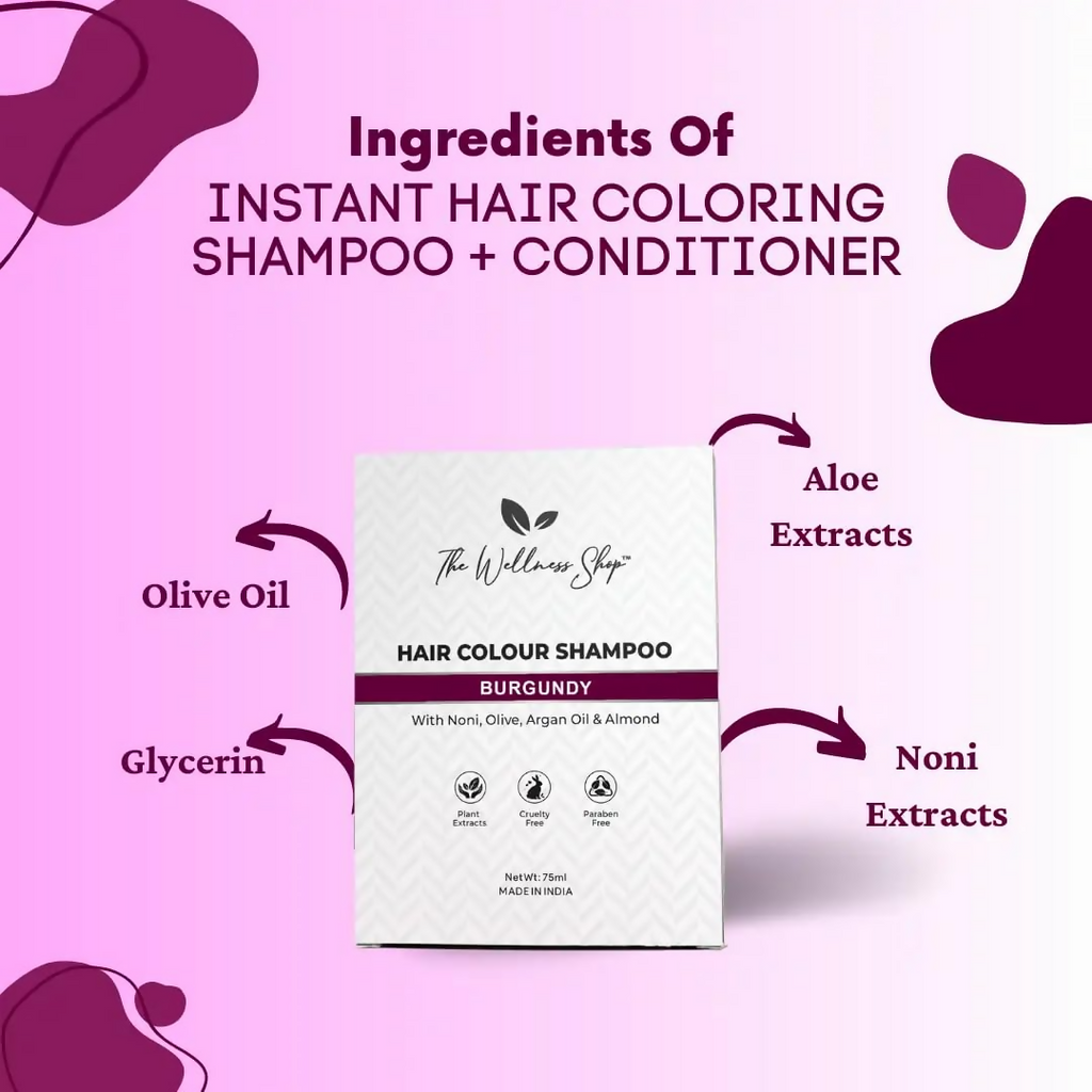 The Wellness Shop Hair Colour Shampoo - Burgundy | Grocsy