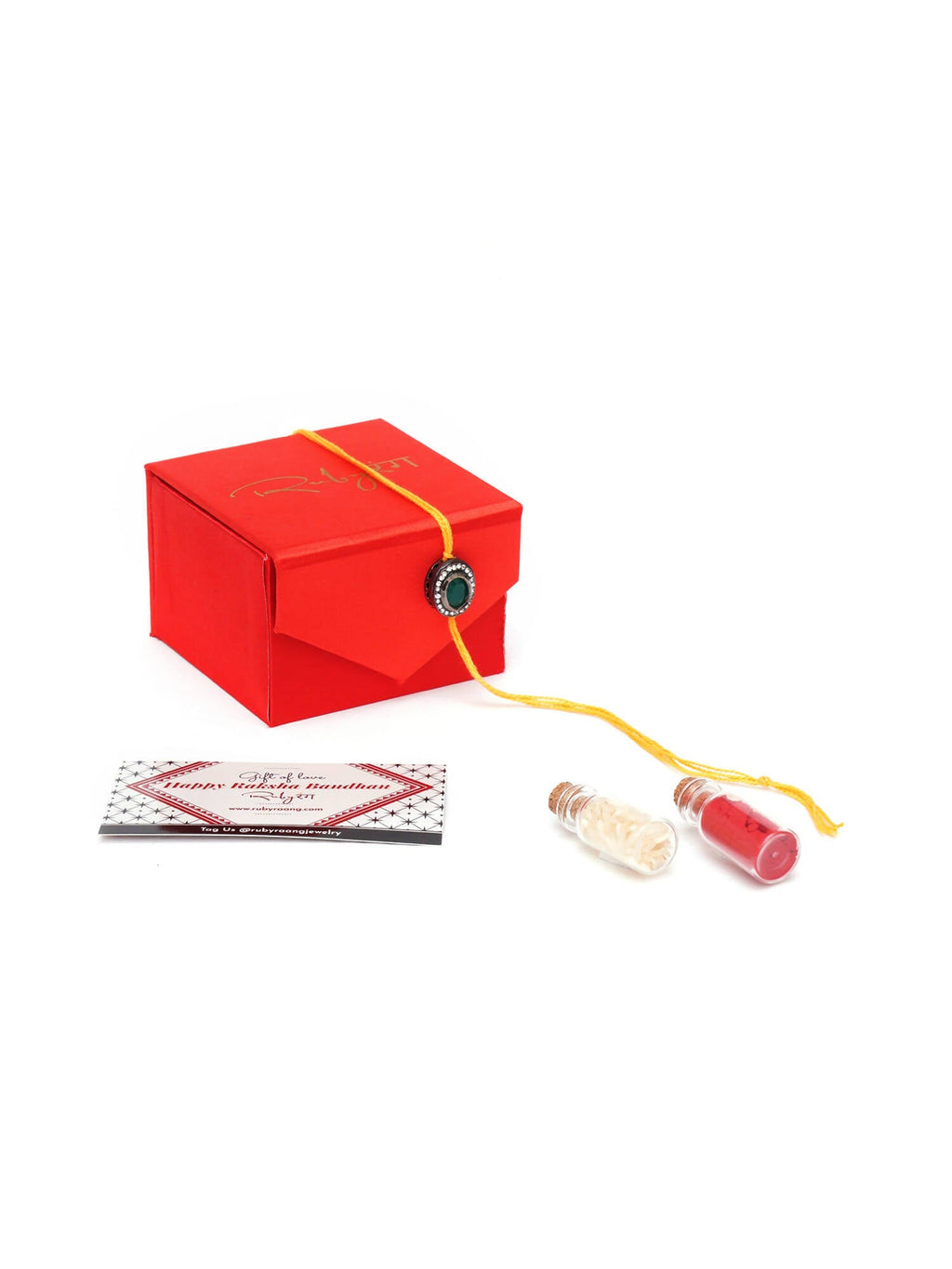 Designer kundan Rakhi - Ruby Raang | Grocsy
