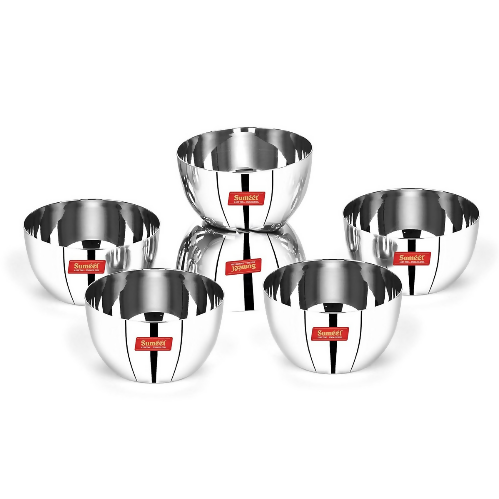 Sumeet Stainless Steel Big Apple Bowl - 9.8cm | Grocsy