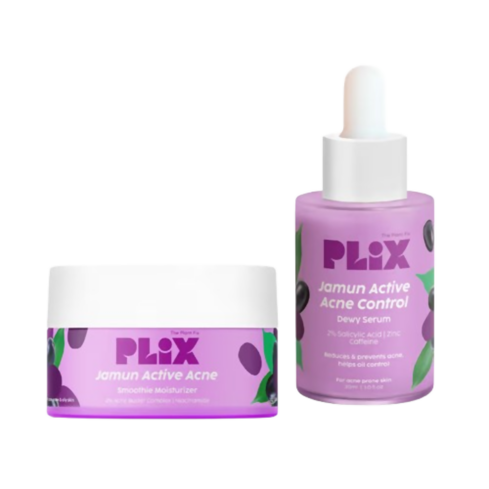 PLIX The Plant Fix 2% Salicylic Acid Active Acne Control Serum & Acne Buster Moisturizer Combo | Grocsy