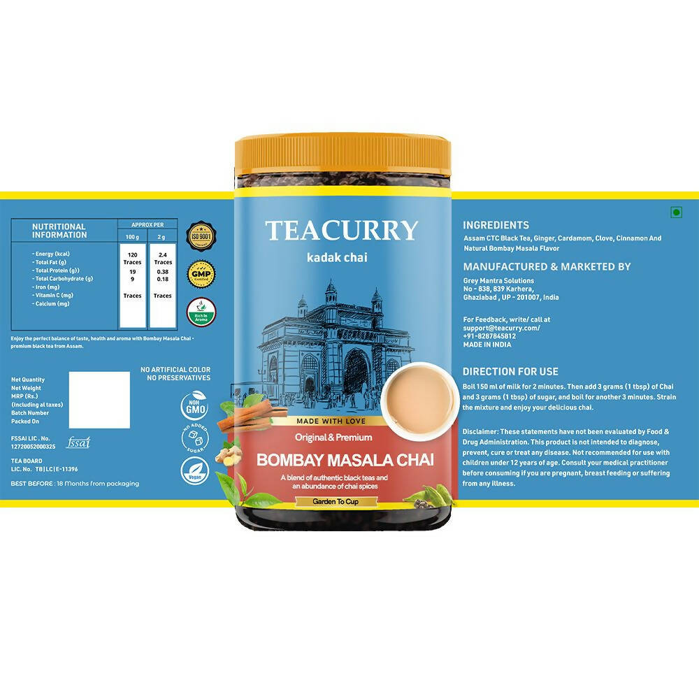 Teacurry Bombay Masala Chai Powder | Grocsy