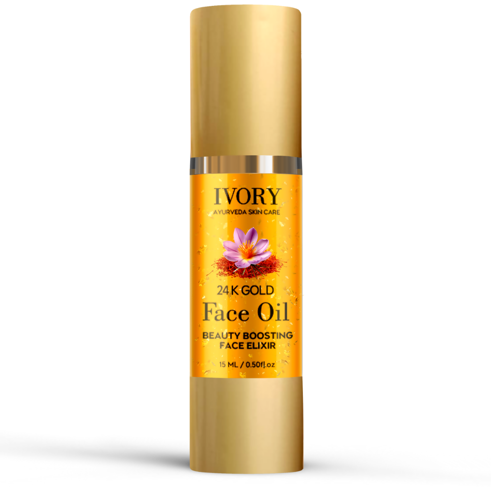 Ivory Natural 24K Gold Face Polish Oil For Luxurious Exfoliating And Rejuvenating Skincare | Grocsy