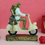 Tied Ribbons Romantic Love Couple On Scooter Showpiece Statue Decorative Items For Home | Grocsy