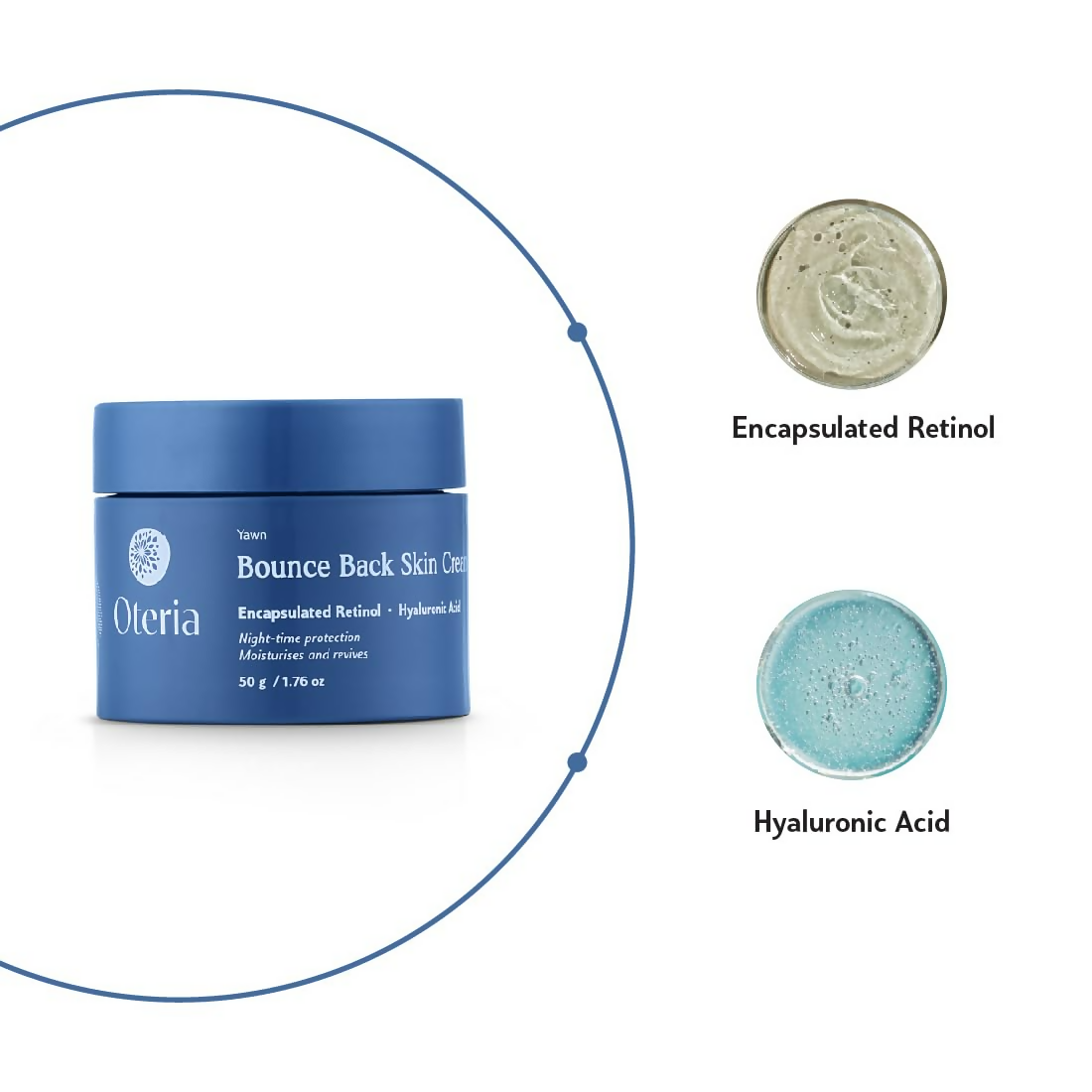 Oteria Premium Bounce Back Skin Face Cream - Night Repair Cream For Glowing Skin and Brightening | Grocsy