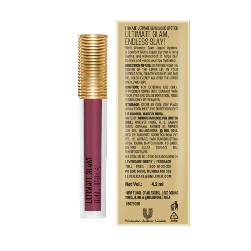 Lakme Ultimate Glam Matte Liquid Lipstick - Muave Ecstasy | Grocsy