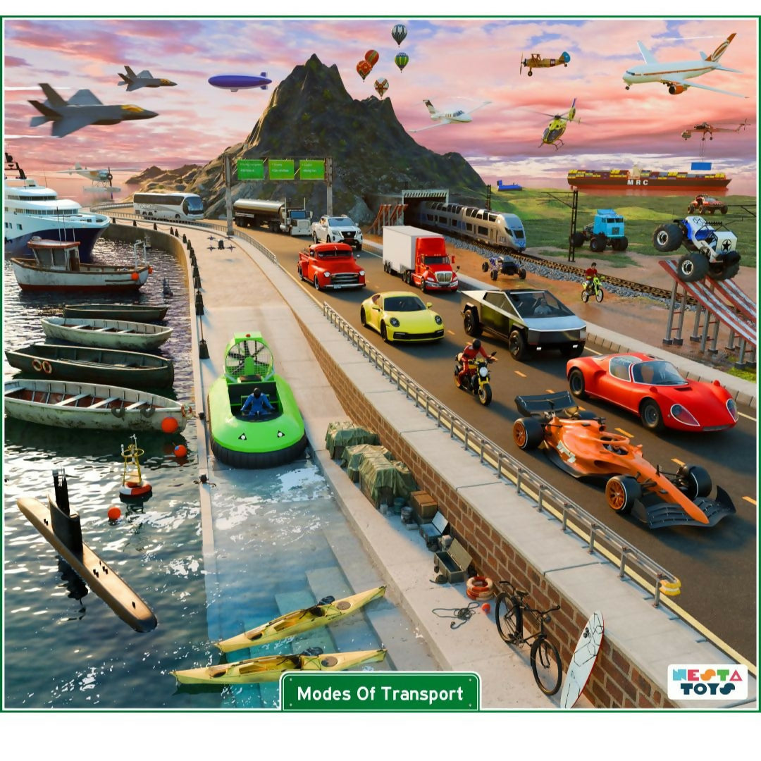 Nesta Toys Modes Of Transport Puzzle For Kids (64 Pcs) | Grocsy