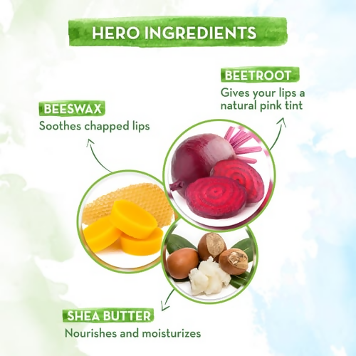 Mamaearth Beetroot Tinted 100% Natural Lip Balm-Natural Pink | Grocsy