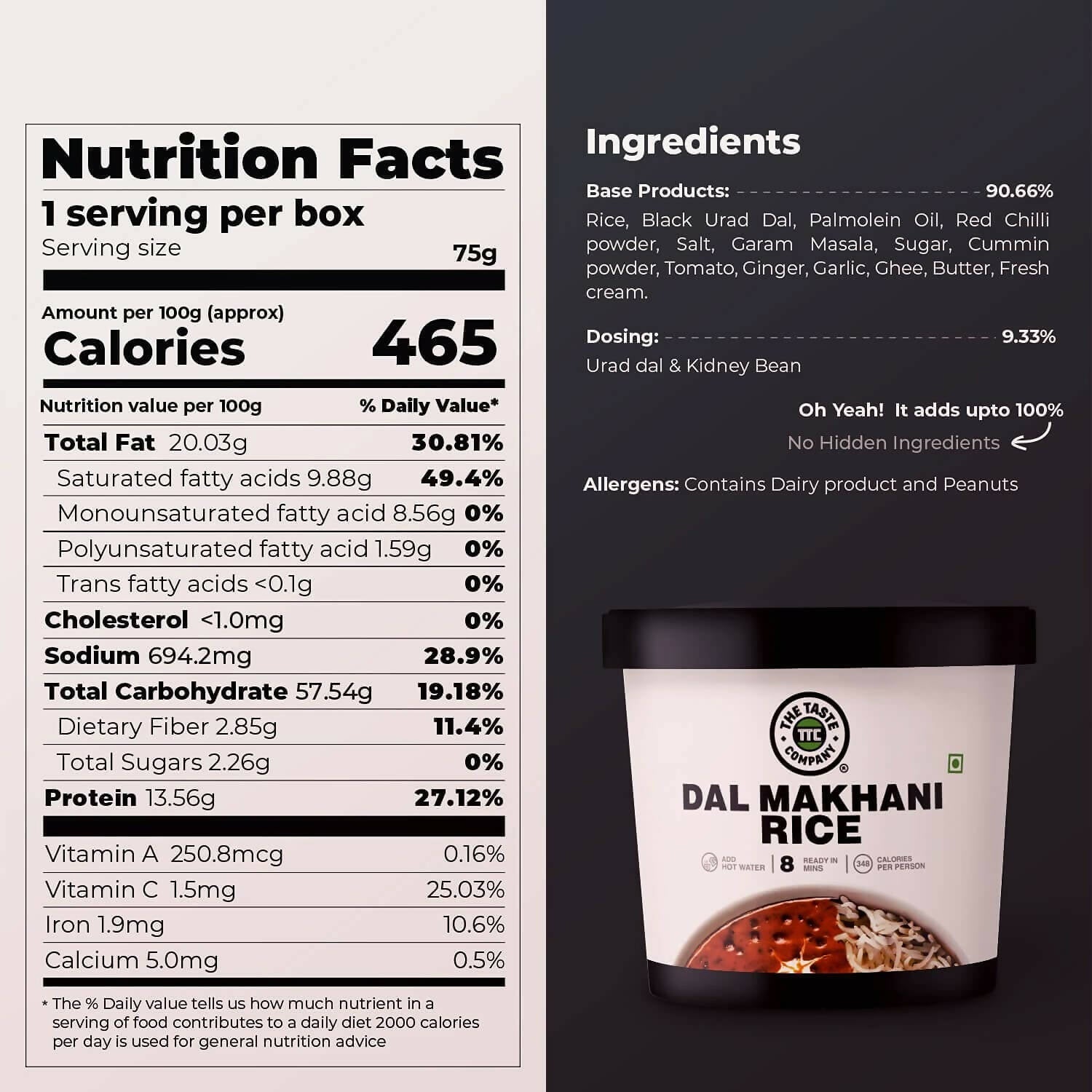 The Taste Company Dal Makhani Rice | Grocsy