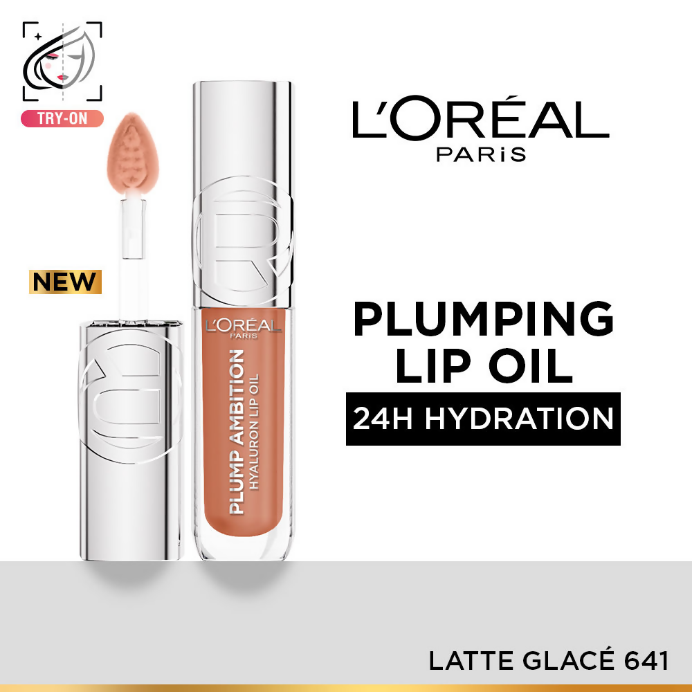 L'Oreal Paris Plump Ambition Hyaluron Lip Oil - 641 Latte Glace | Grocsy