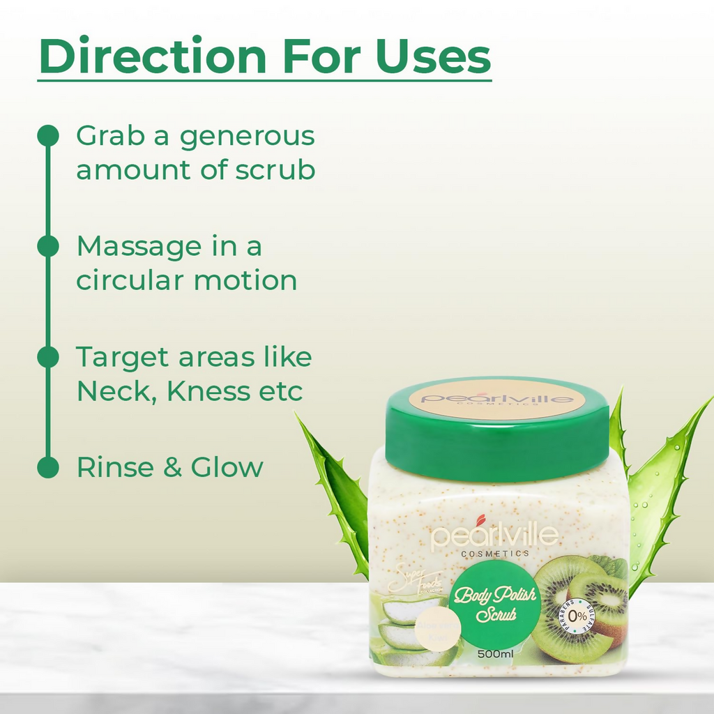 Pearlville Superfoods Collection Kiwi Aloe Vera Body Polish Scrub | Grocsy