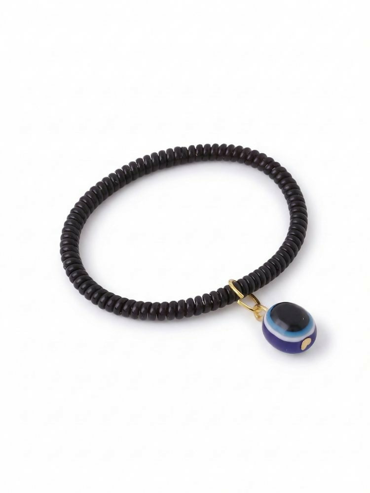 NVR Black Evil Eye Spring Ring Bracelet for Men & Women | Grocsy
