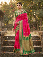 Shree Shyam Fashion Pink Soft Silk Saree | Grocsy
