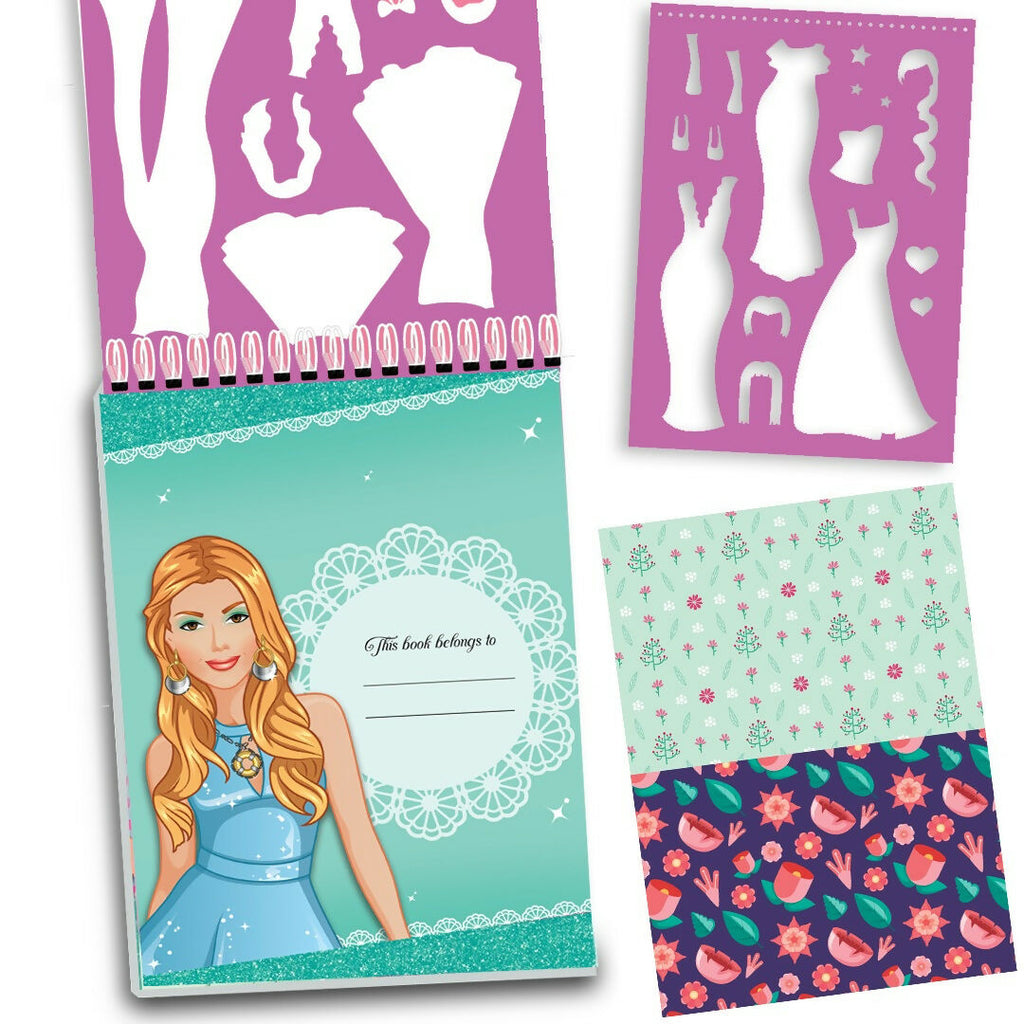 Dreamland Publications Style Studio Fashion Sketch Activity Book 2 for Girls Age 4-8 years | Grocsy