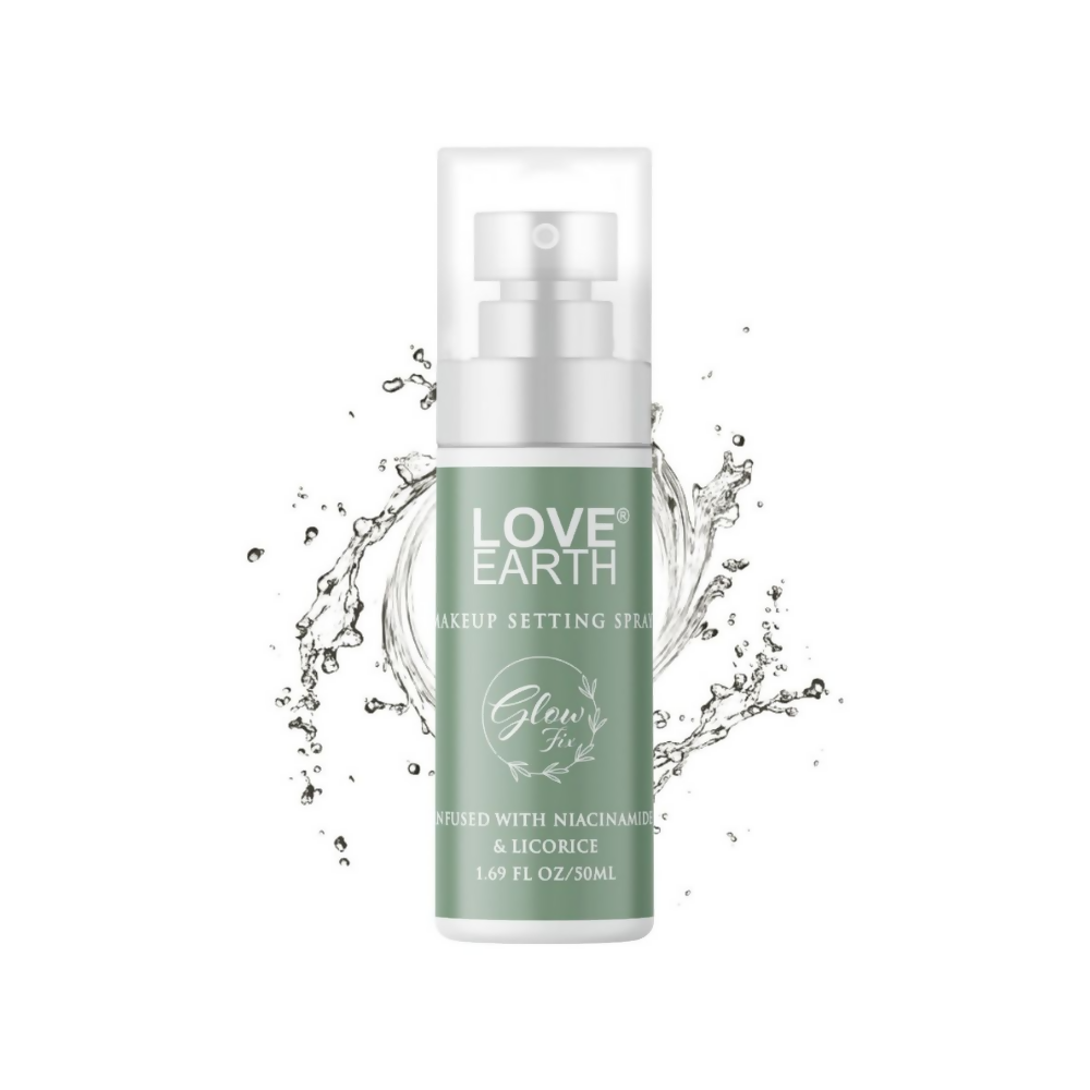 Love Earth Makeup Setting Spray Glow Fix, Infused With Niacinamide & Licorice | Grocsy