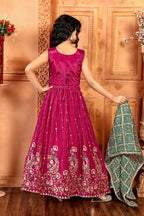 Kids Functional Designer Pink Chinon Fab Lehenga choli - Aaradhna | Grocsy