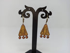 Terracotta Boho Ear Hangings-Copper Gold | Grocsy