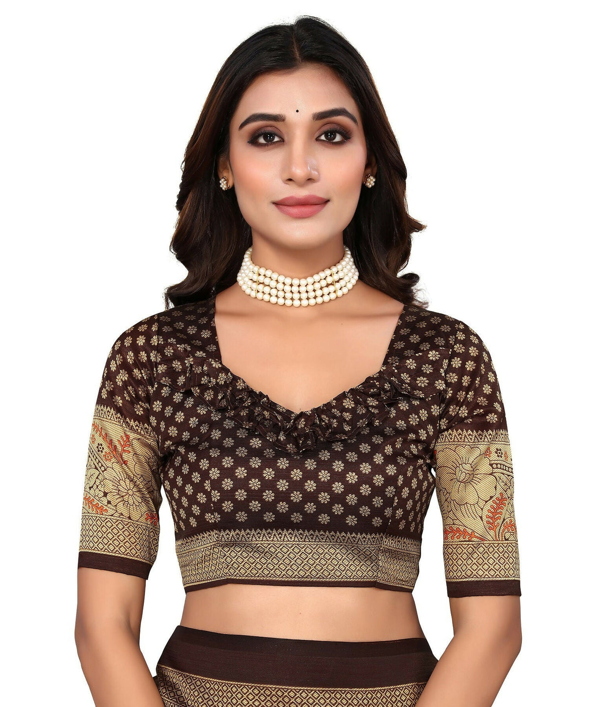Vamika Orange Printed Art Silk Saree | Grocsy