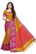 Vamika Banarasi Jacquard Weaving Mustard Saree (DHONI MUSTARD) | Grocsy
