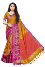Vamika Banarasi Jacquard Weaving Mustard Saree (DHONI MUSTARD) | Grocsy