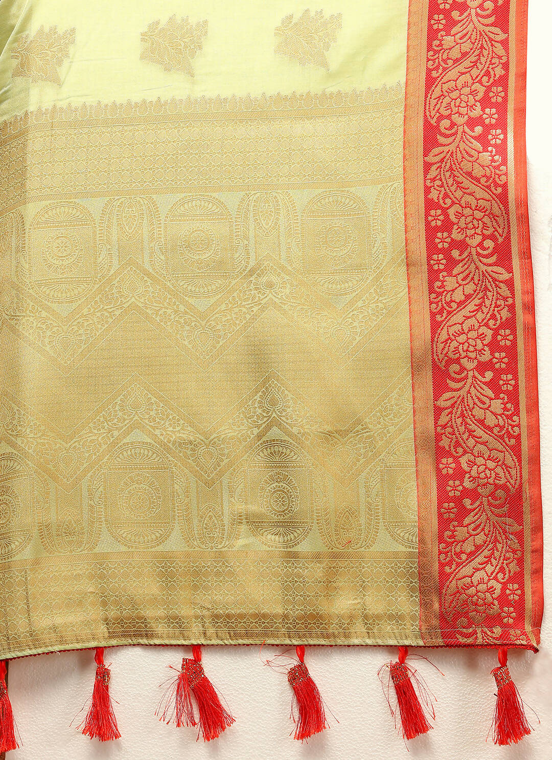 Lorenvalley Fashion Seagreen Cotton Woven Design with Zari Weaving Design Saree | Grocsy