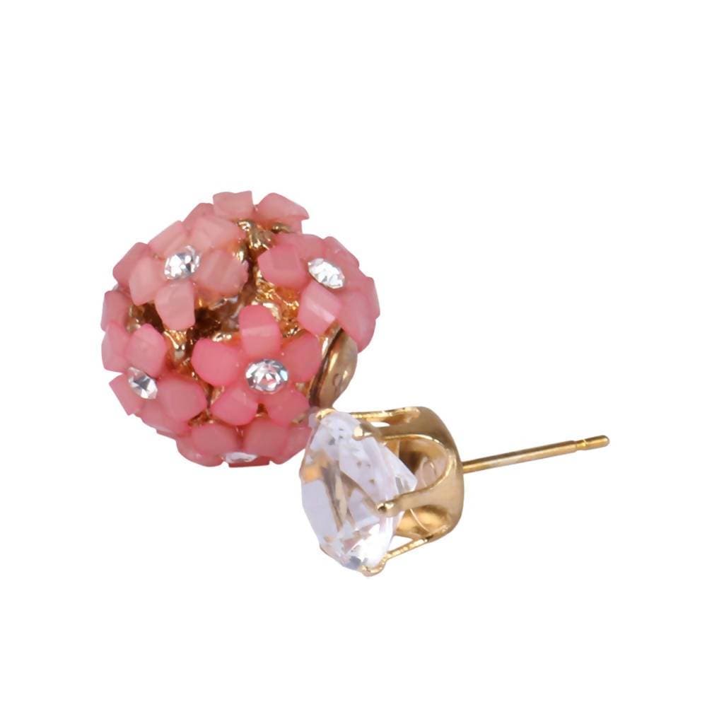 Trendoo Jewelry Gold-Polished Stylish Fancy Party Wear Pink Studs | Grocsy