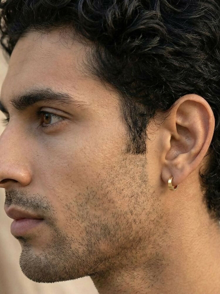 NVR Men's Set of 3 Multicolour Hoop Earrings | Grocsy