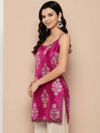 Ahalyaa Women's Traditional wear Tunic - Royal Pink | Grocsy