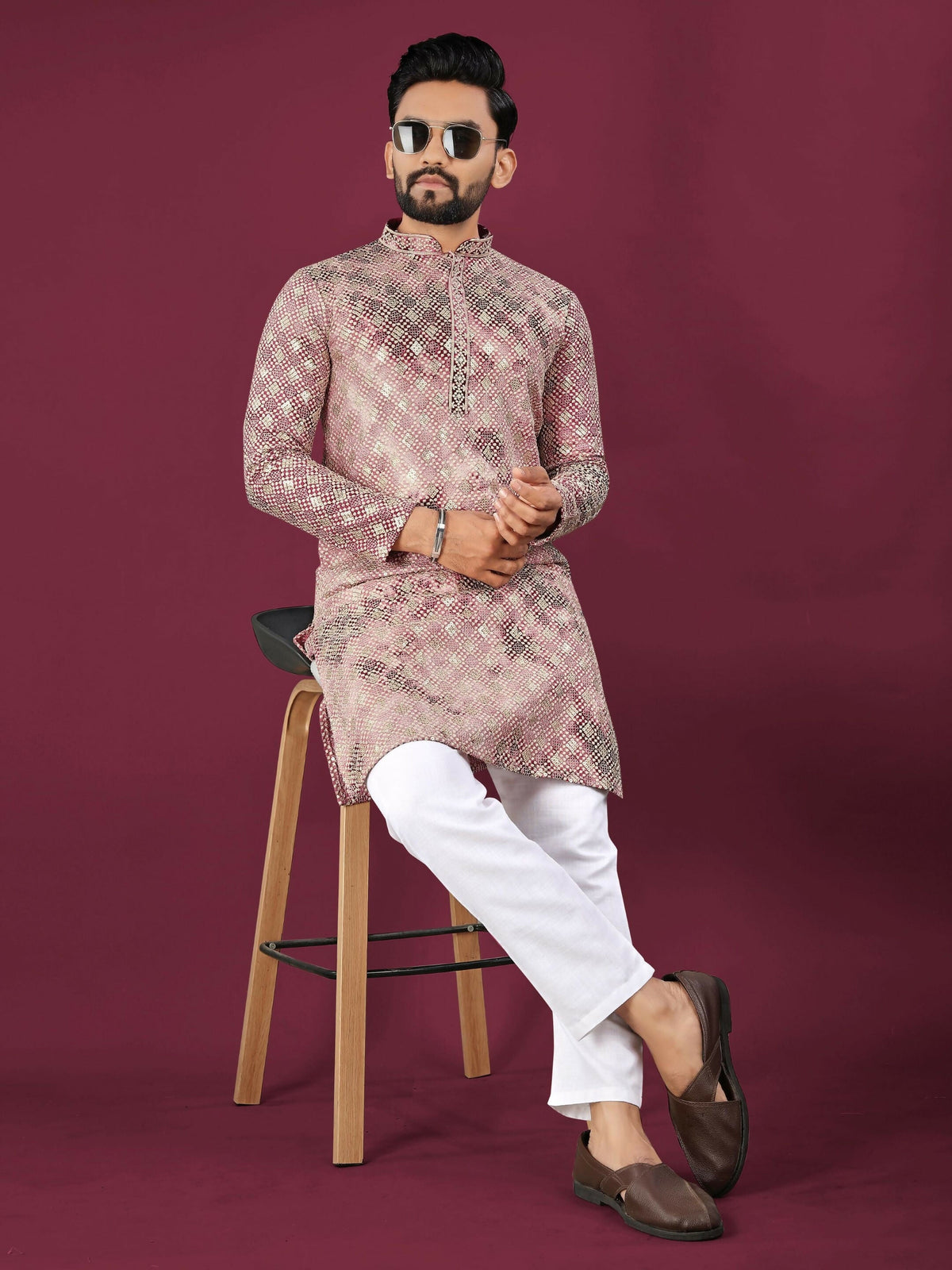Anaita Pink Chikankari Work Viscose Rayon Straight Kurta | Grocsy
