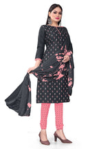 Black Slab cotton Printed Unstitched Dress Material - Tanvi | Grocsy